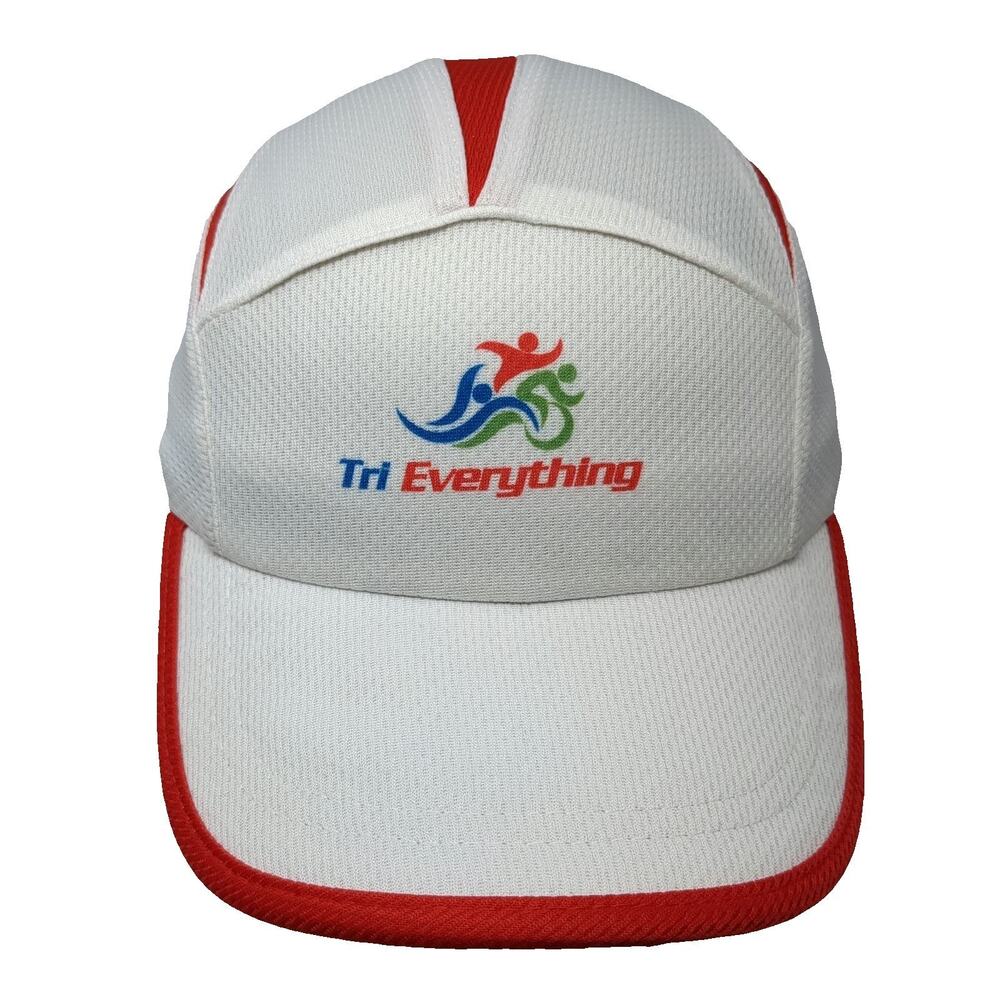 Headsweats 5 Panel White One Size Tri Everything Triathlon Running Slideback Hat